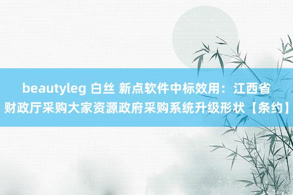 beautyleg 白丝 新点软件中标效用：江西省财政厅采购大家资源政府采购系统升级形状【条约】