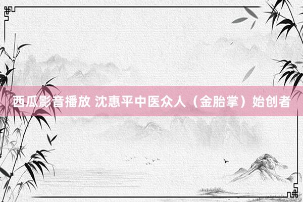 西瓜影音播放 沈惠平中医众人（金胎掌）始创者