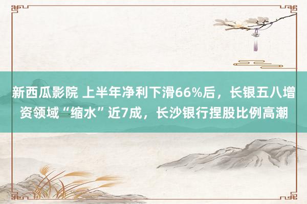 新西瓜影院 上半年净利下滑66%后，长银五八增资领域“缩水”近7成，长沙银行捏股比例高潮