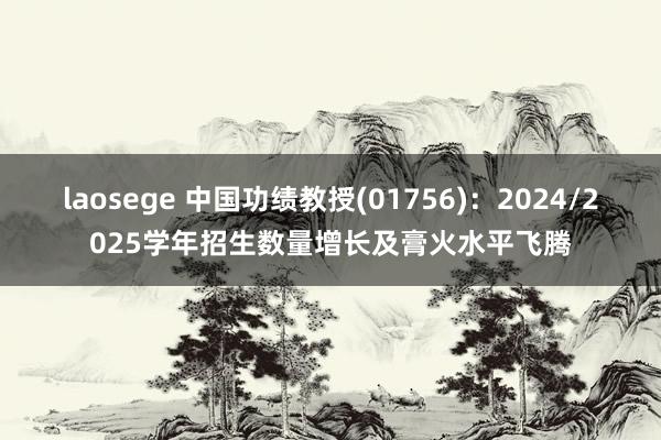 laosege 中国功绩教授(01756)：2024/2025学年招生数量增长及膏火水平飞腾