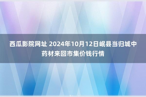 西瓜影院网址 2024年10月12日岷县当归城中药材来回市集价钱行情