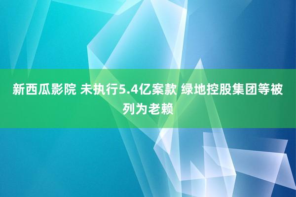 新西瓜影院 未执行5.4亿案款 绿地控股集团等被列为老赖