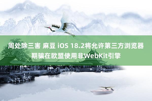 周处除三害 麻豆 iOS 18.2将允许第三方浏览器期骗在欧盟使用非WebKit引擎