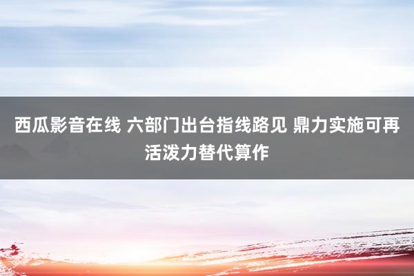 西瓜影音在线 六部门出台指线路见 鼎力实施可再活泼力替代算作