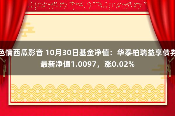 色情西瓜影音 10月30日基金净值：华泰柏瑞益享债券最新净值1.0097，涨0.02%