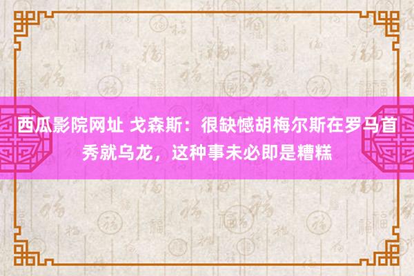 西瓜影院网址 戈森斯：很缺憾胡梅尔斯在罗马首秀就乌龙，这种事未必即是糟糕