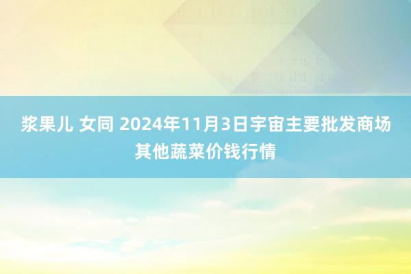 浆果儿 女同 2024年11月3日宇宙主要批发商场其他蔬菜价钱行情