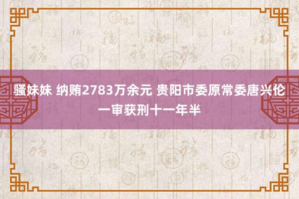 骚妹妹 纳贿2783万余元 贵阳市委原常委唐兴伦一审获刑十一年半