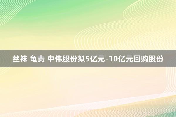 丝袜 龟责 中伟股份拟5亿元-10亿元回购股份