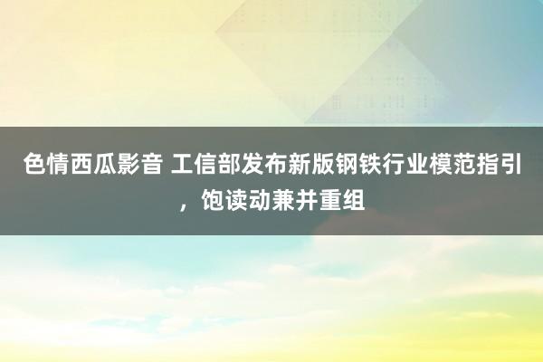 色情西瓜影音 工信部发布新版钢铁行业模范指引，饱读动兼并重组